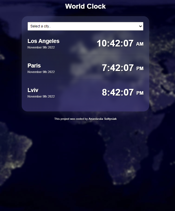 World Clock Project